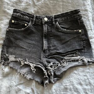 Zara black denim shorts